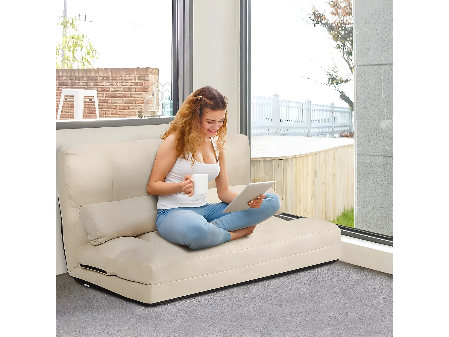 Schlafsofa mit 2 Kissen