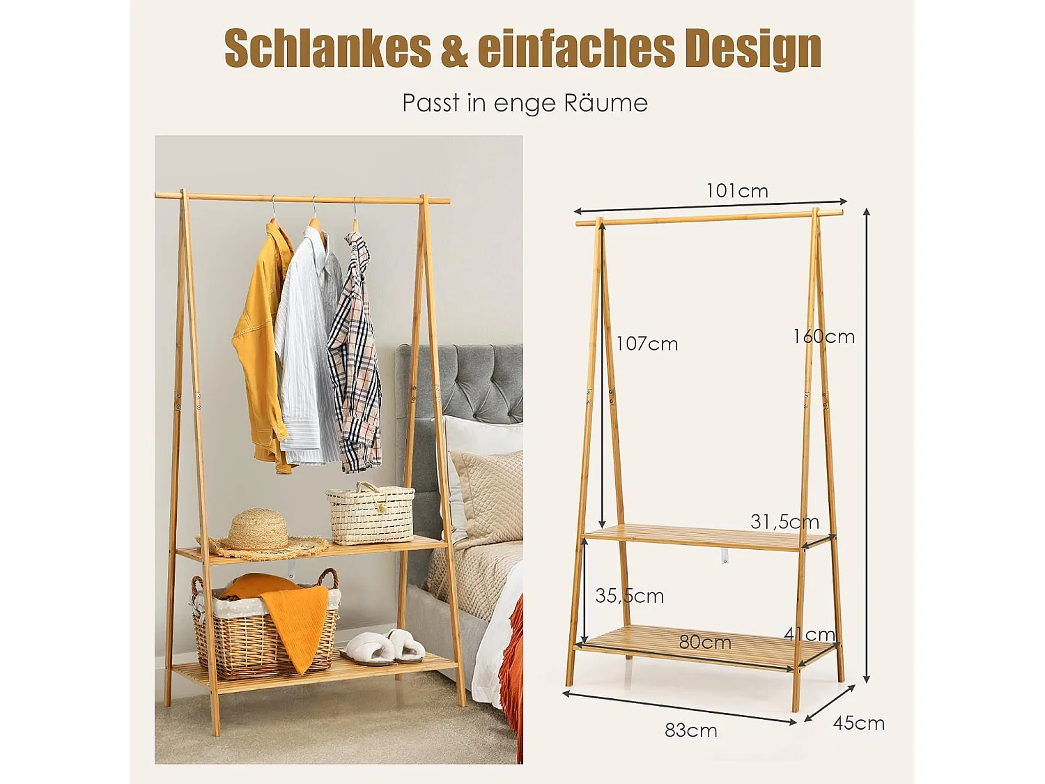 Kleiderständer aus Bambus