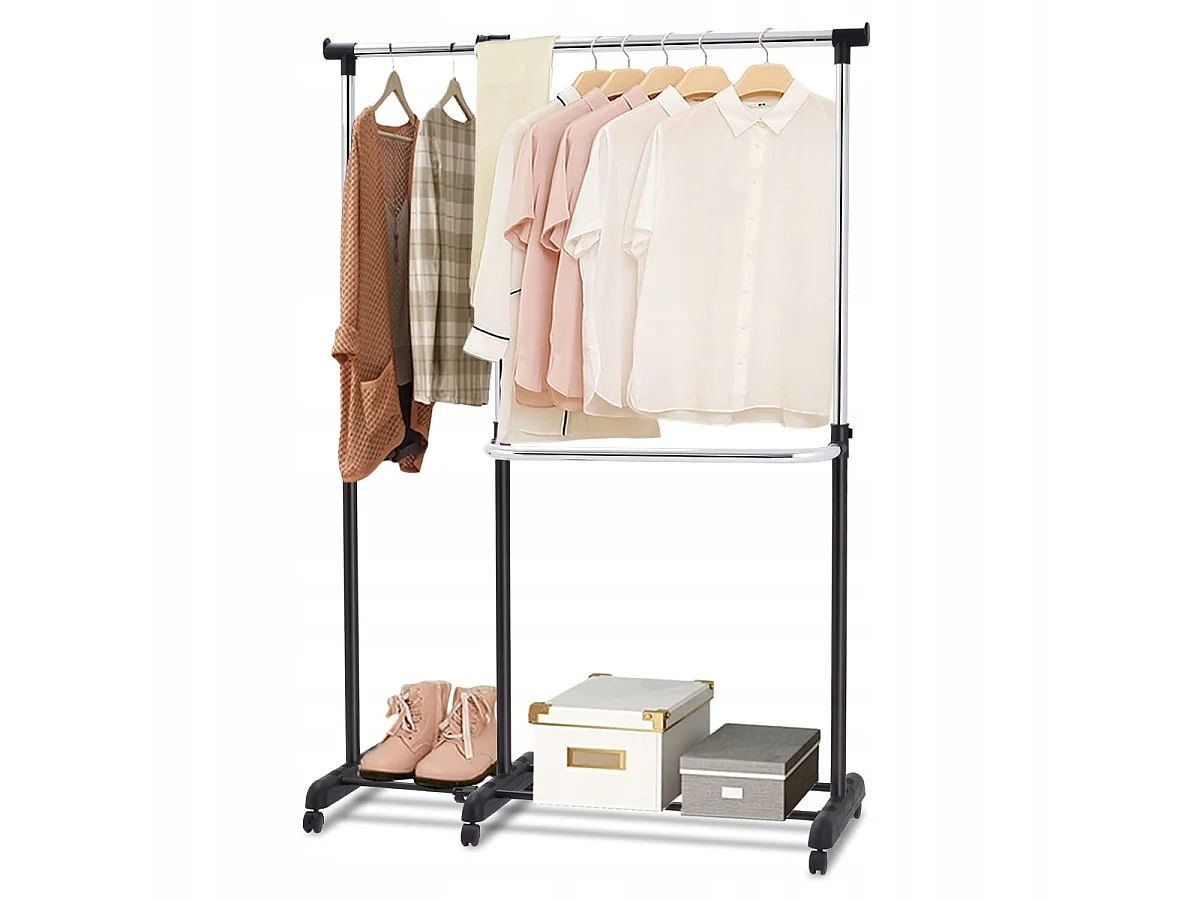 KLEIDERHAKEN, KLEIDERSTÄNDER, KLEIDERSCHRANK, TELESKOPSTANGE