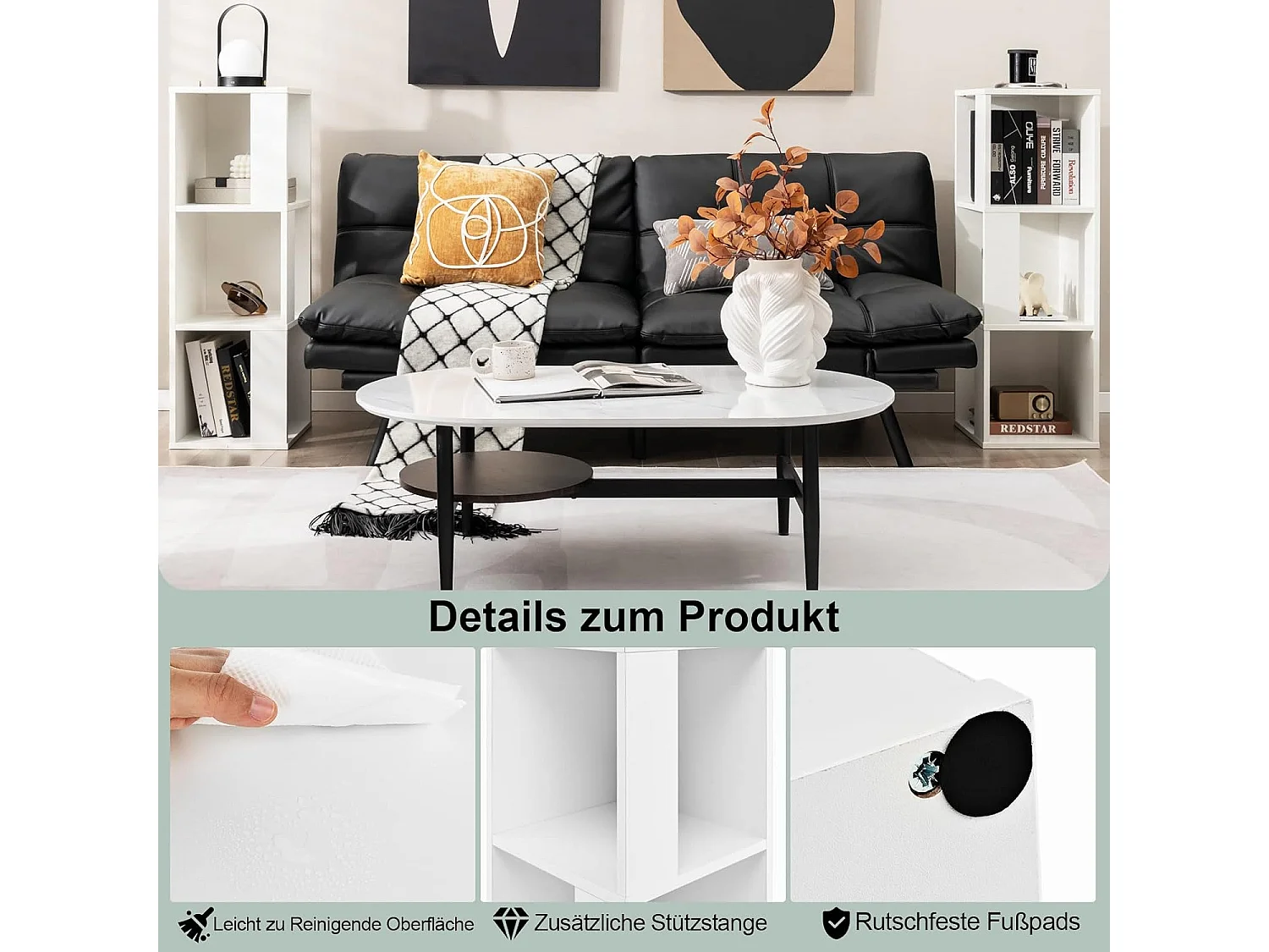 2er Set Bücherregal 3 Ebenen VH32811-4