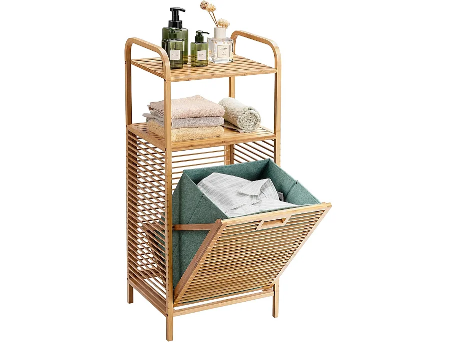Badregal mit Wäschekorb Korbregal