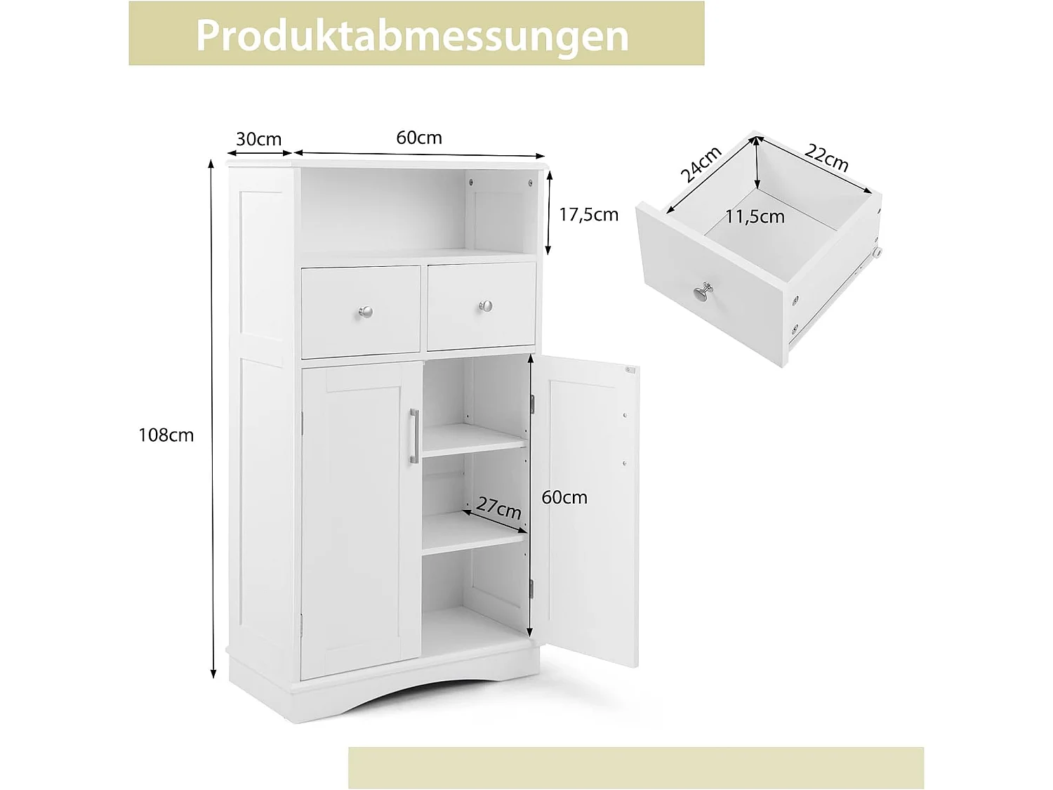 Unterschrank mit 2 Schubladen