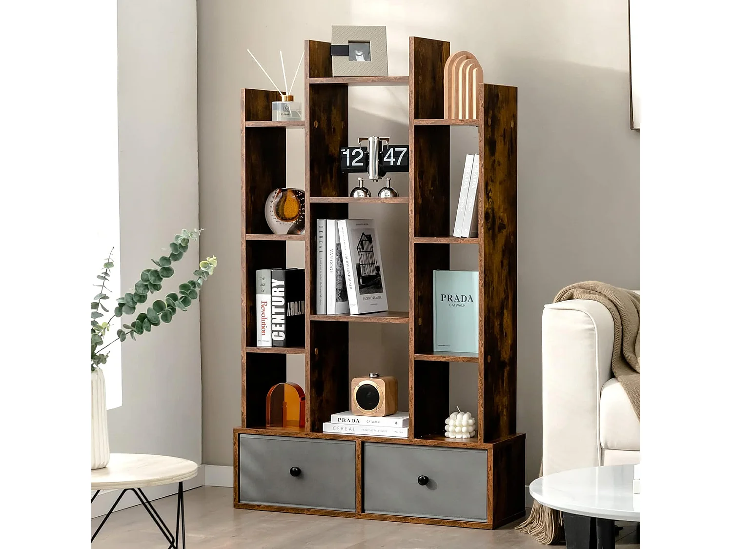 Bücherregal im Baumform mit Schubladen ON32629