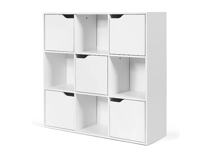 Bibliothèque de Rangement Cube de Rangement 5 avec Portes 90 x 29 x 90 cm Blanc