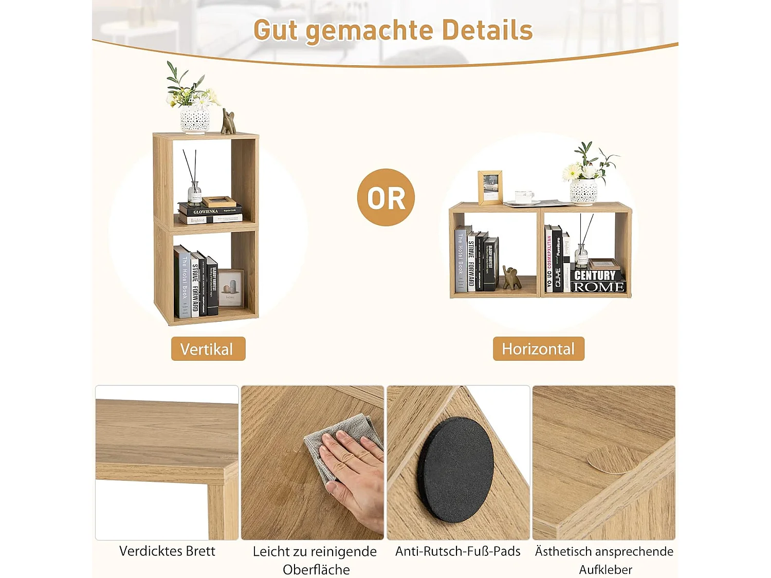 2er Set Würfelregalen Bücherregal