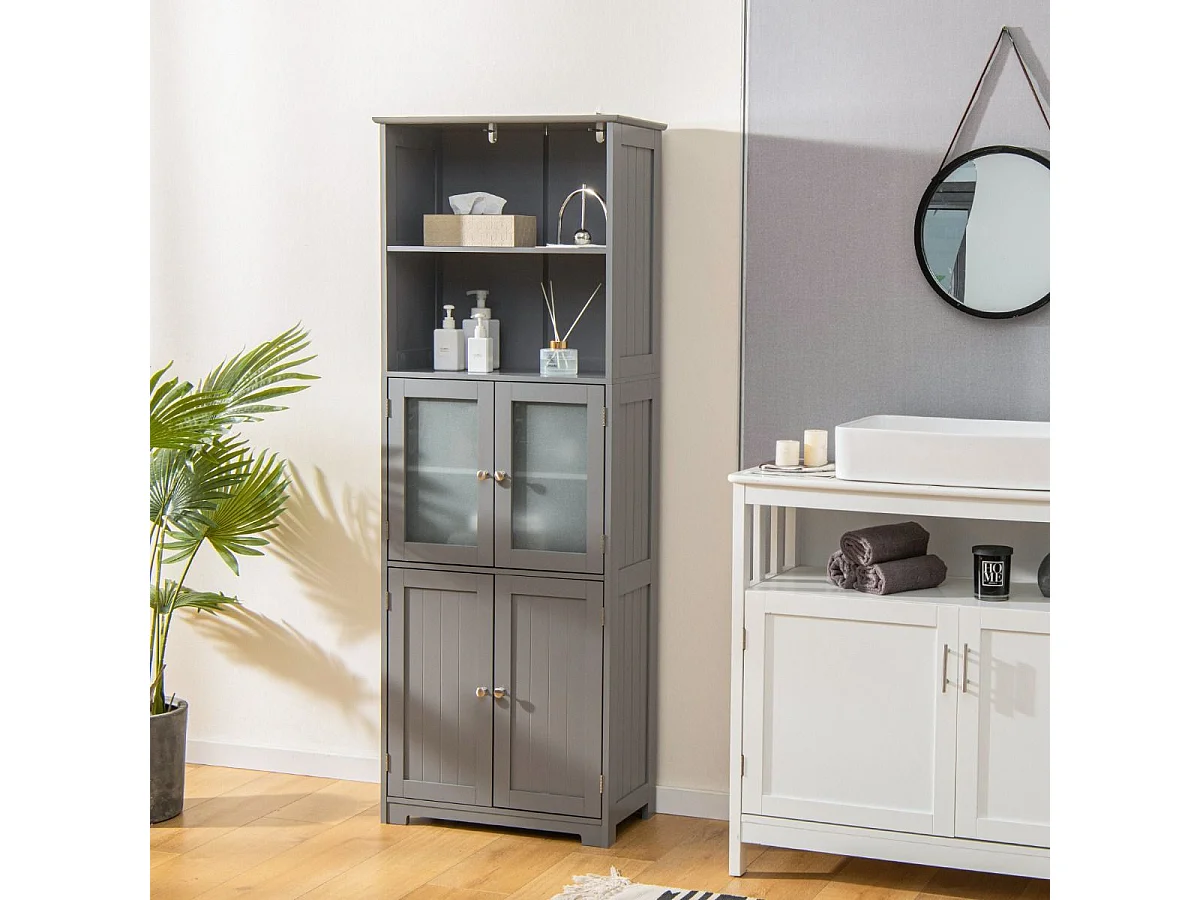 Schrank mit 2 offenen Einlegeböden, 60 x 30 x 163 cm