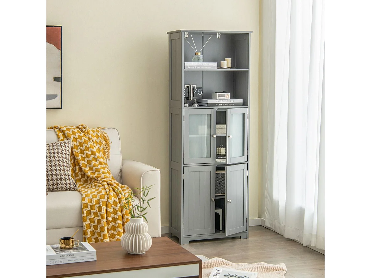Schrank mit 2 offenen Einlegeböden, 60 x 30 x 163 cm