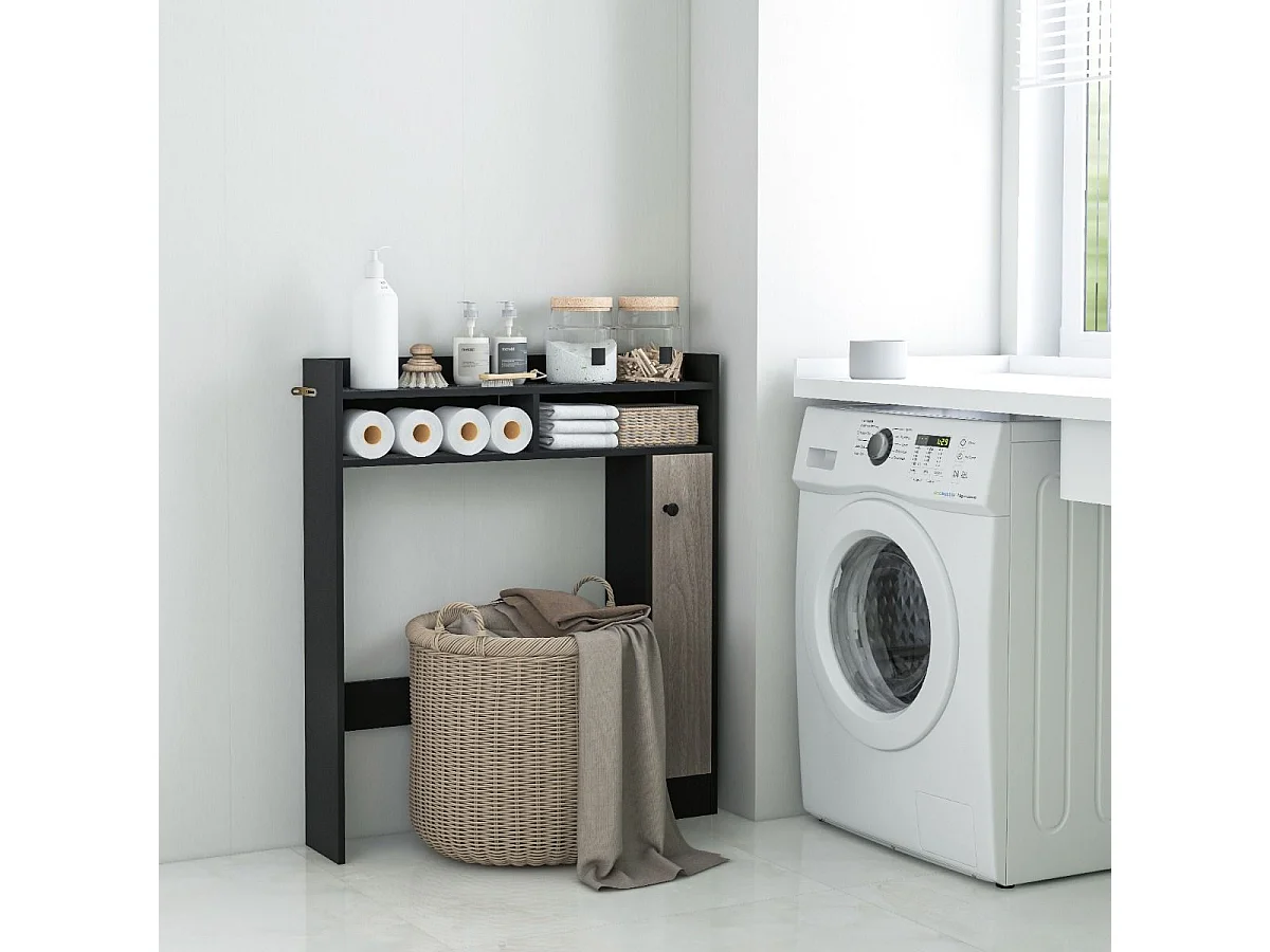 Toilettenschrank Bad Überbauschrank mit Verstellbaren Regalböden Toilettenständer