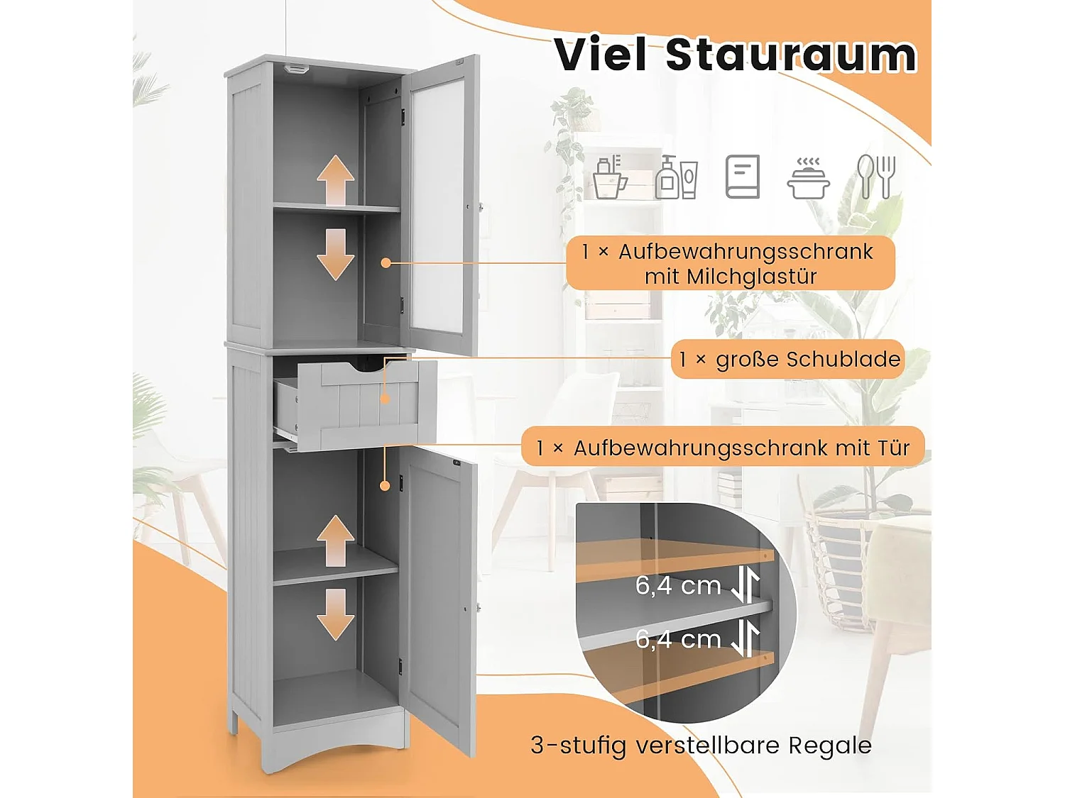 170cm Hochschrank Bad VH32891