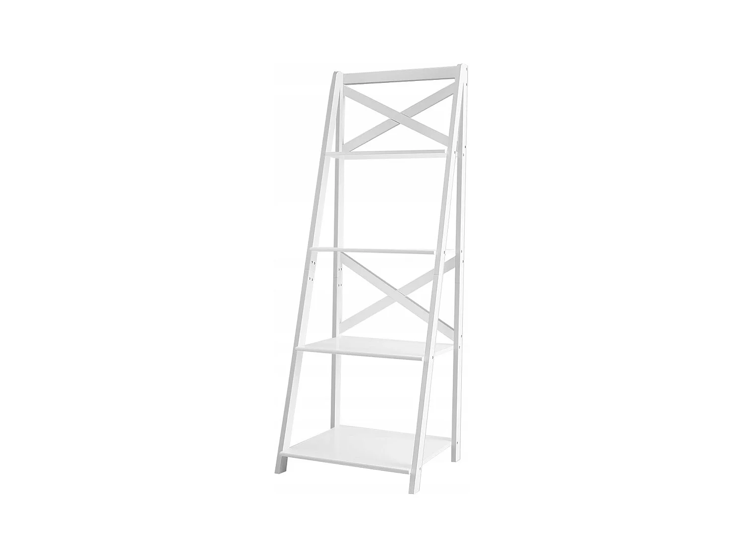 Etagère en Échelle Bibliothèque Échelle de Style Moderne avec 4 Tablettes de Capacité 5kg en Mdf 51x46x143cm Blanc