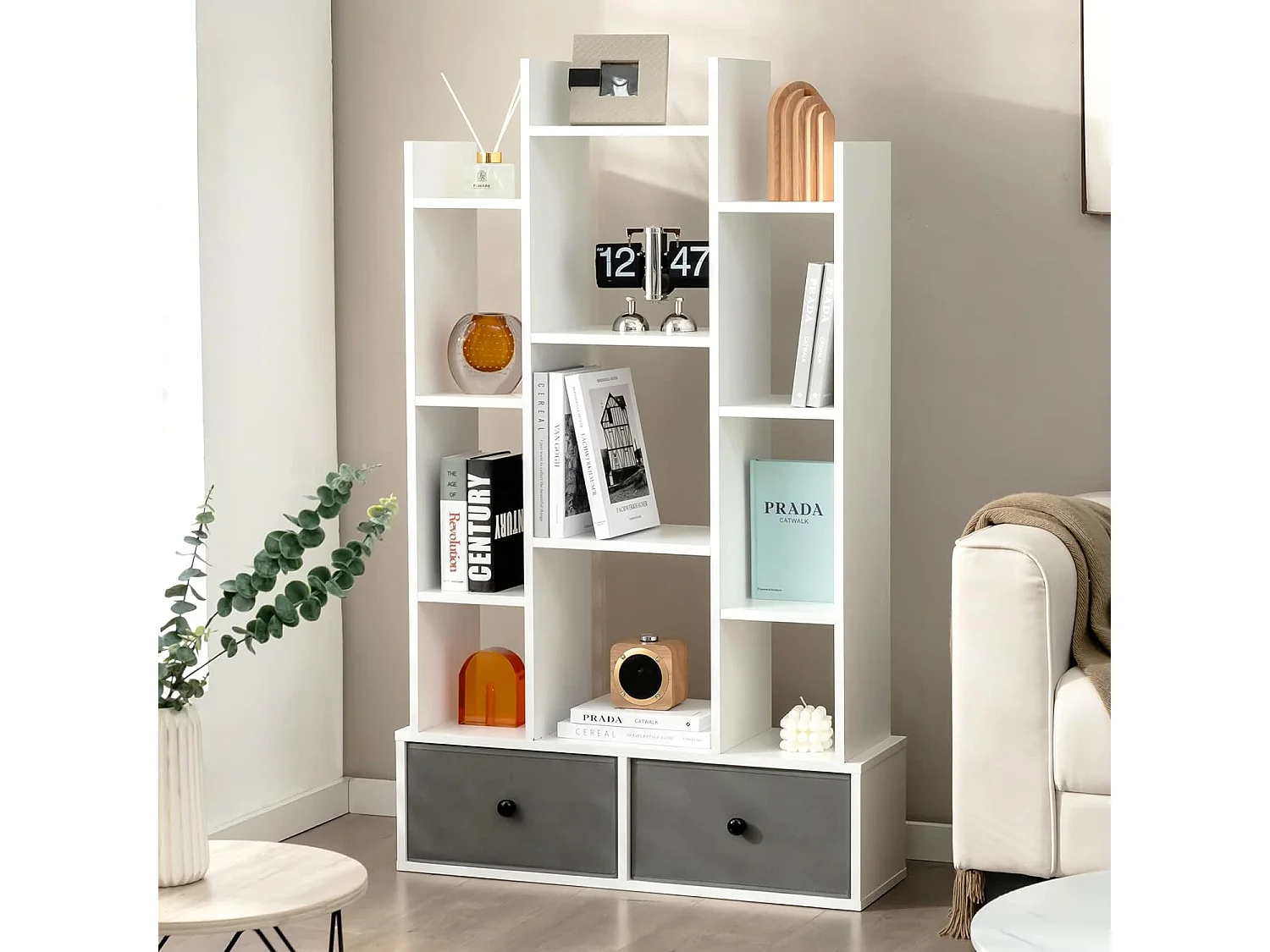 Bücherregal im Baumform mit Schubladen ON32629