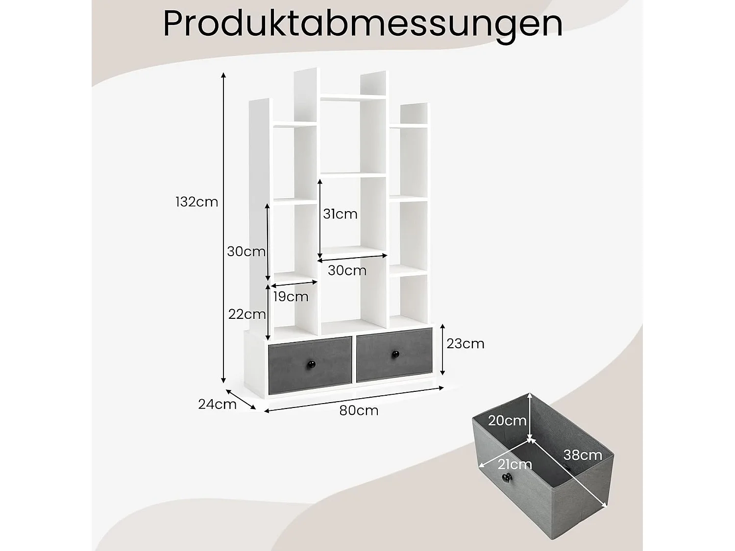 Bücherregal im Baumform mit Schubladen ON32629