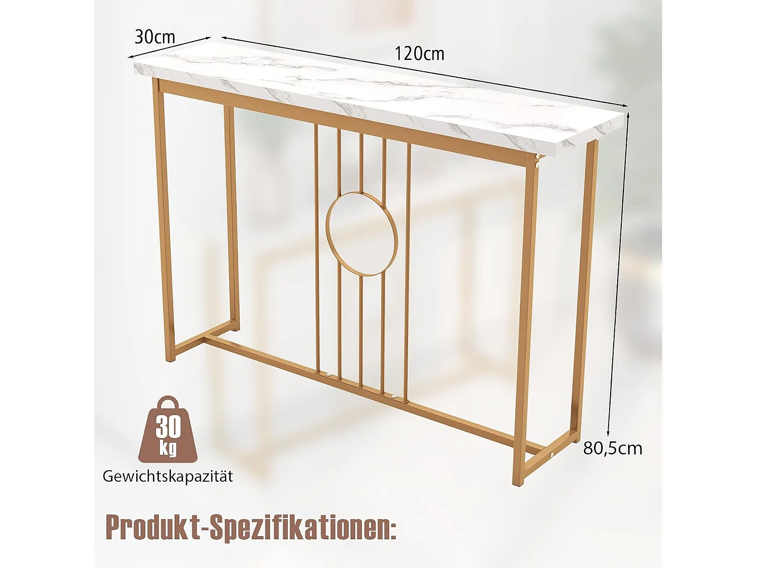 Beistelltisch mit Metallgestell