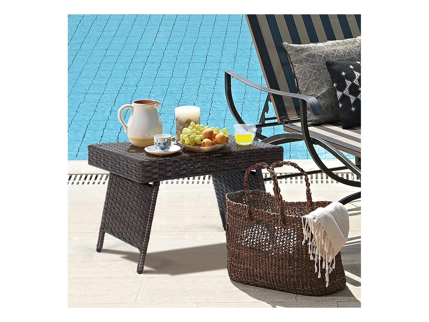 Beistelltisch Polyrattan Gartentisch