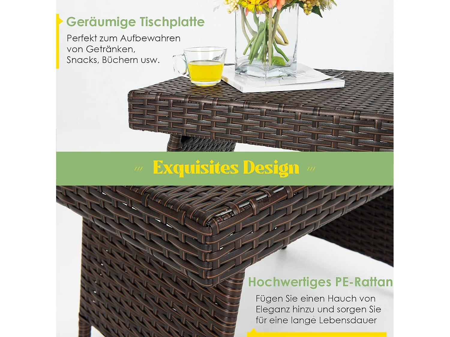 Beistelltisch Polyrattan Gartentisch