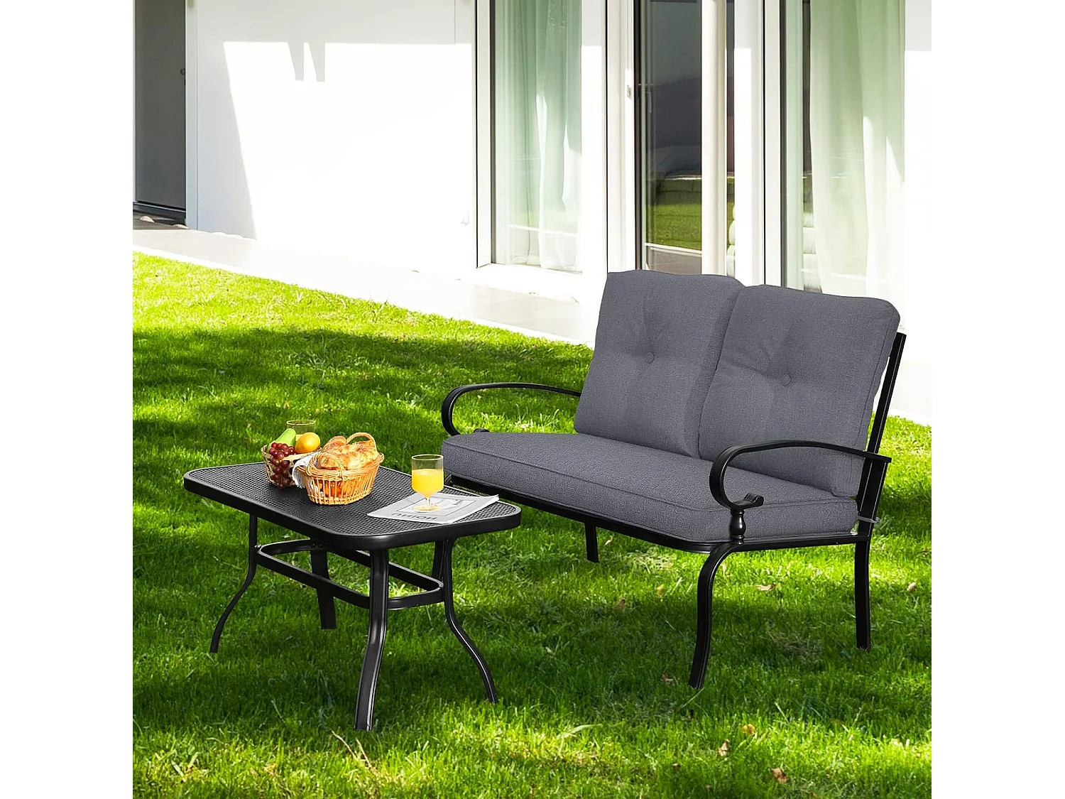 Balkonmöbel-Set mit Kissen