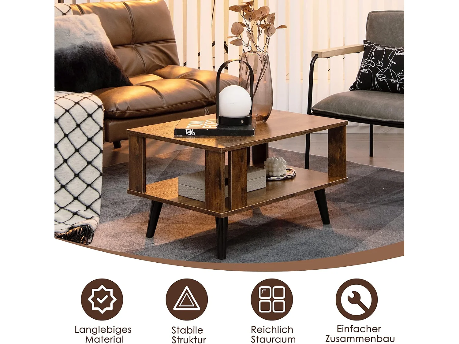 Couchtisch 2 Ebenen industriell