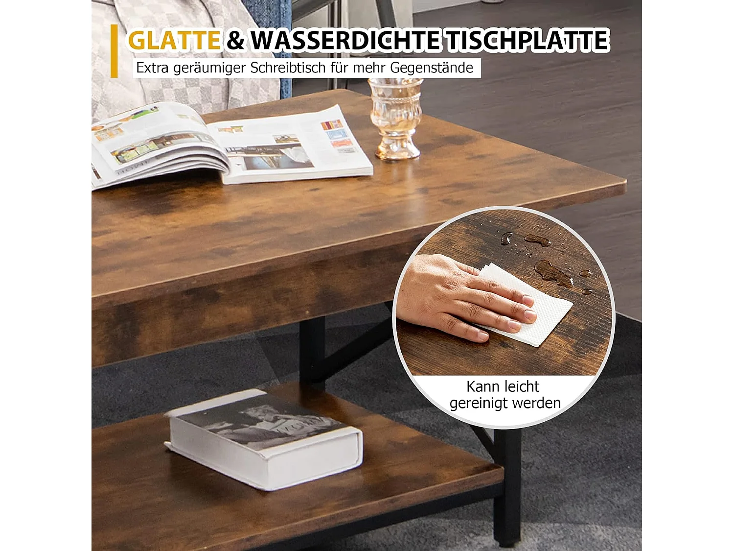 Couchtisch, Kaffeetisch mit Ablage VH32854