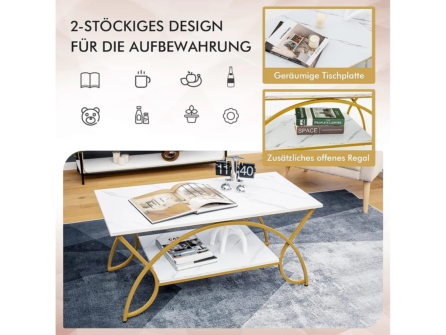 Couchtisch mit Stauraum TI82389