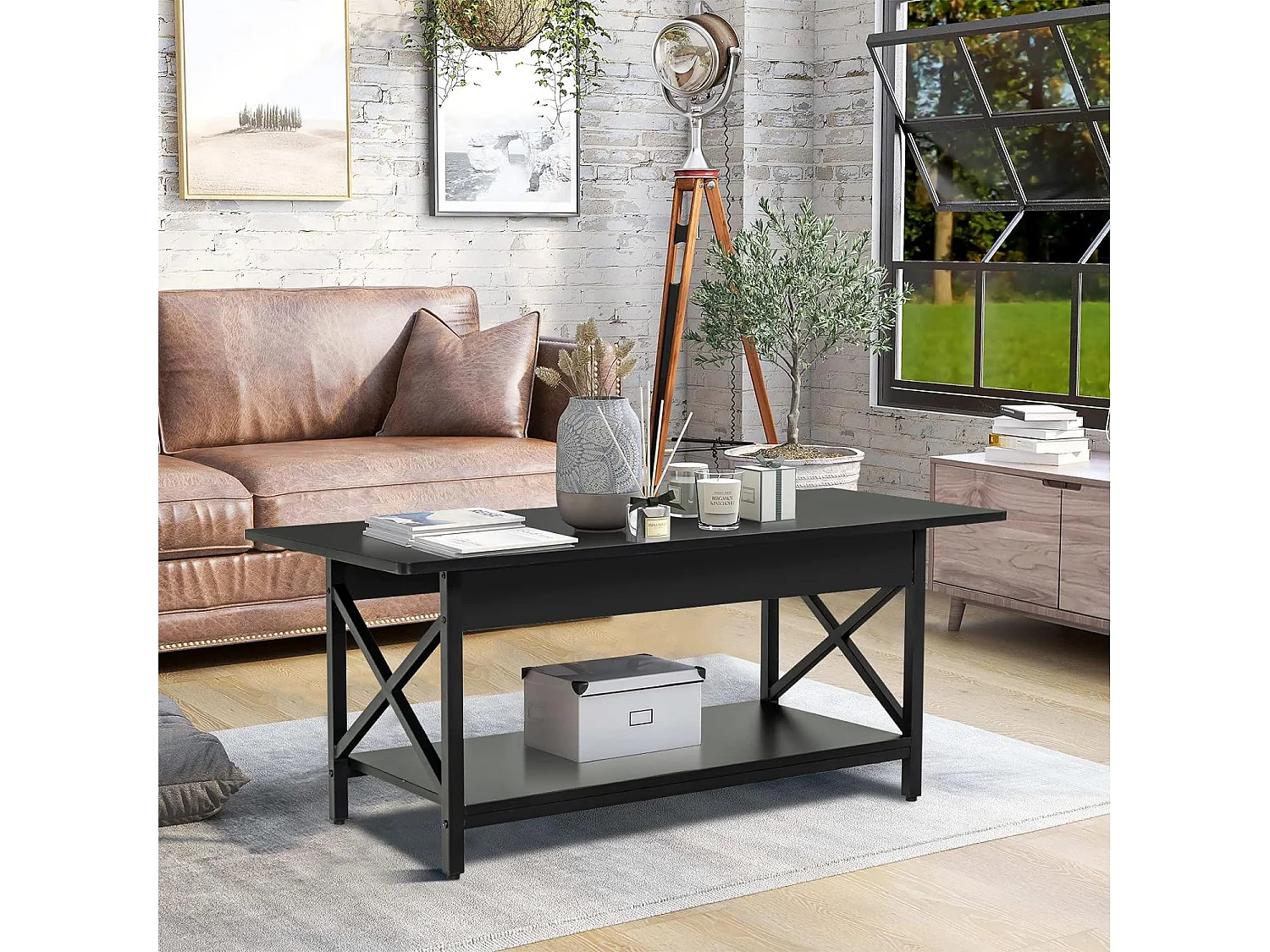 Couchtisch, Kaffeetisch mit Ablage VH32854