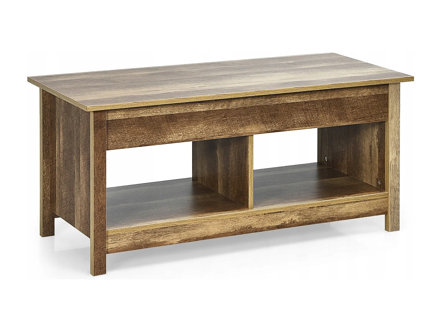 Tavolino da caffè con superficie estraibile, Tavolino da caffè moderno con parte sollevabile Naturale