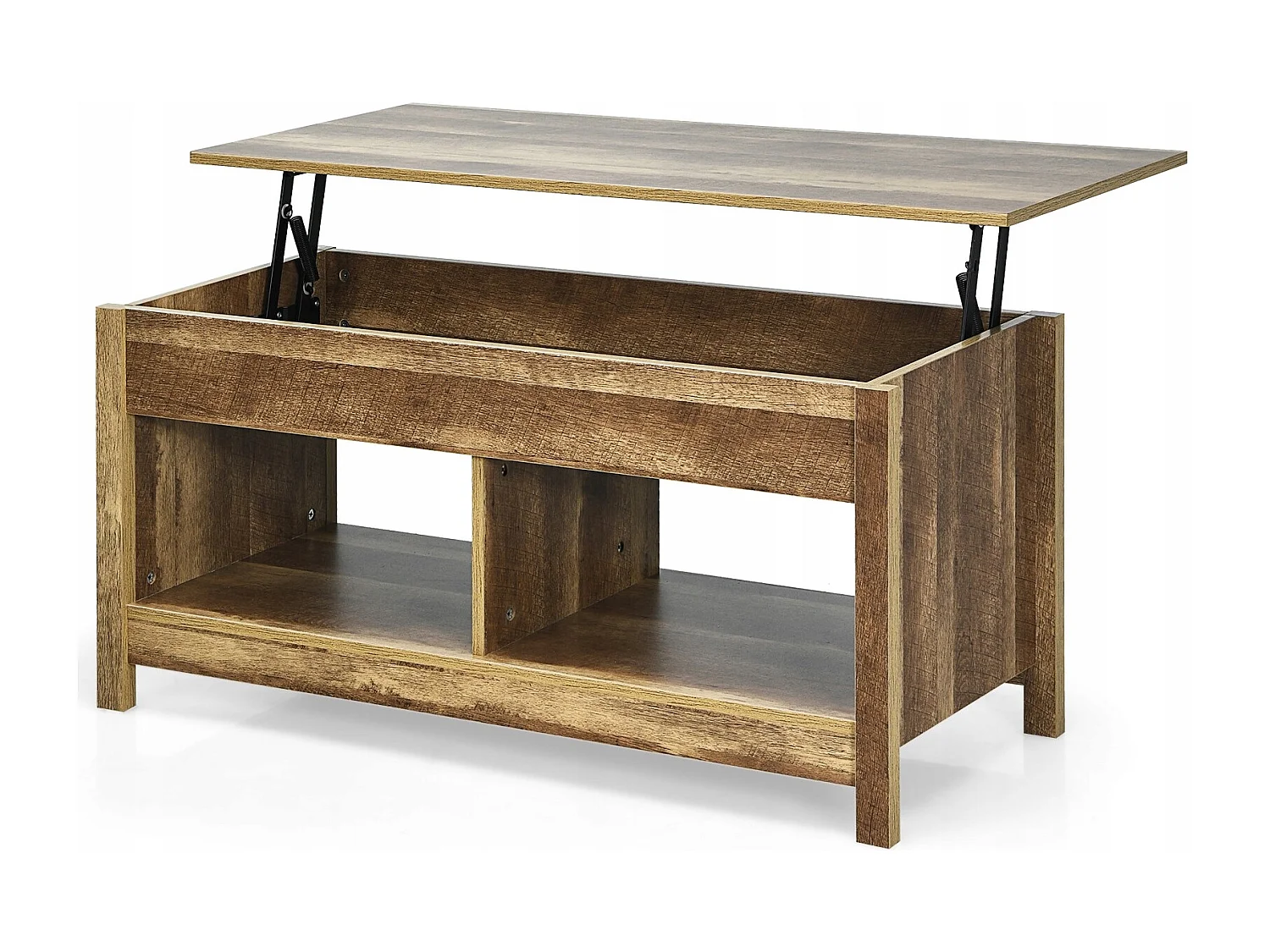 Tavolino da caffè con superficie estraibile, Tavolino da caffè moderno con parte sollevabile Naturale