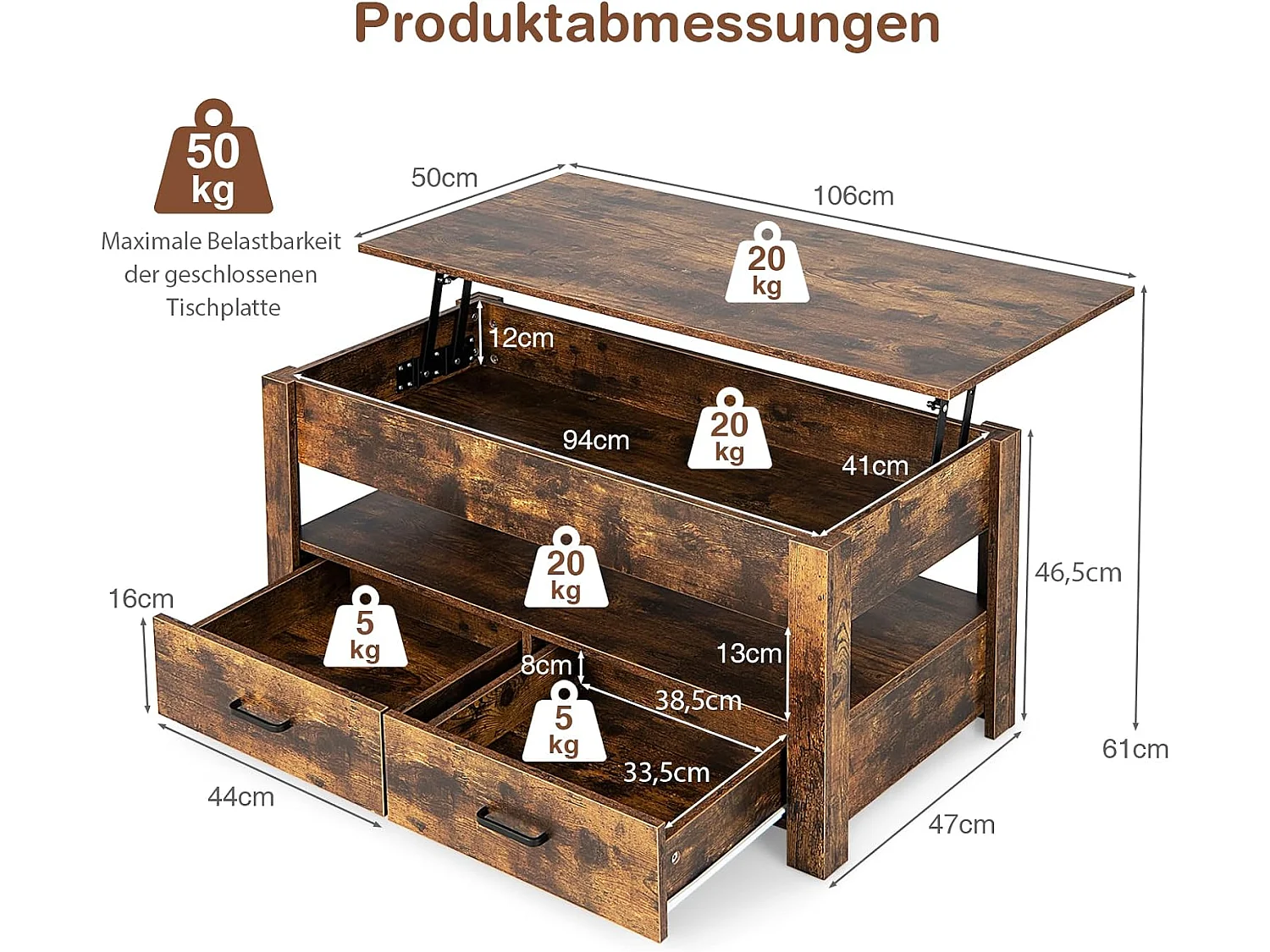 Couchtisch höhenverstellbar