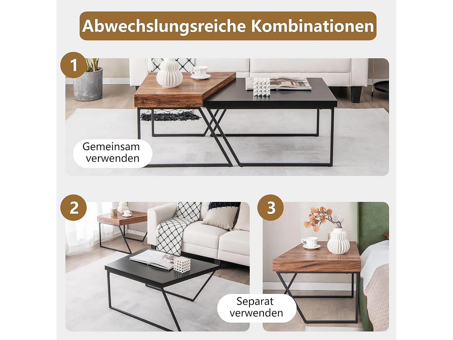 2er Satztisch Set industriell