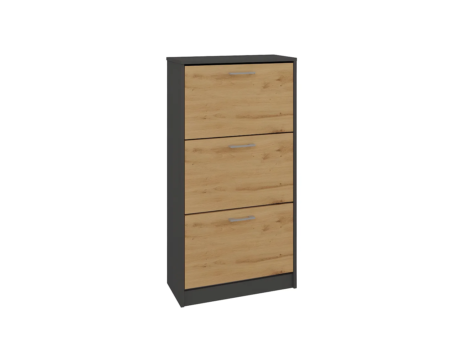 FANO - Meuble à chaussures style moderne - 116x60x28 cm - Rangement chaussures 3 portes 6 niches - Meuble d'éntrée