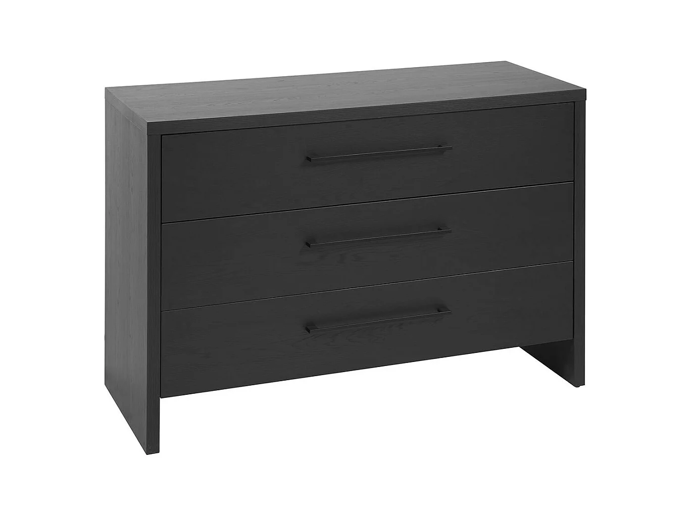 TORY - Commode 3 Tiroirs Aspect Bois Noir