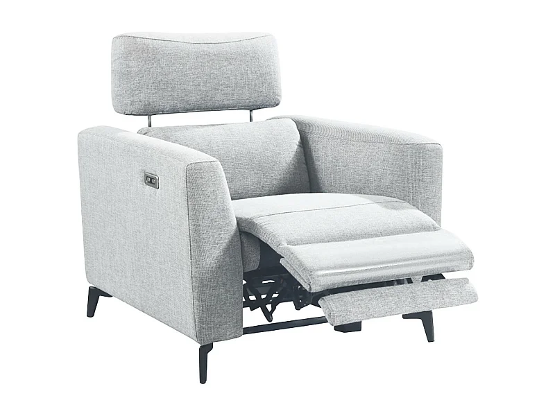 MUMBAI - Fauteuil Relax Electrique Gris Clair
