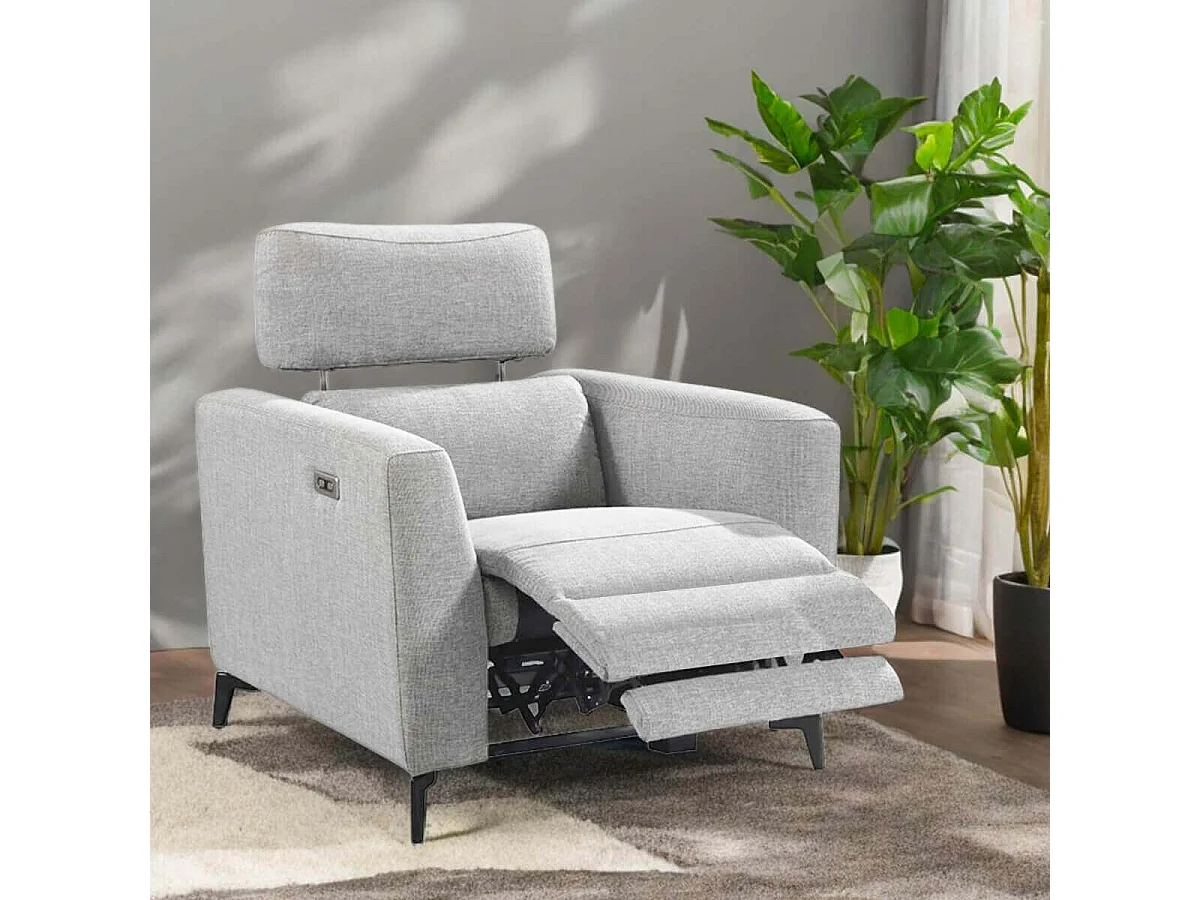 MUMBAI - Fauteuil Relax Electrique Gris Clair