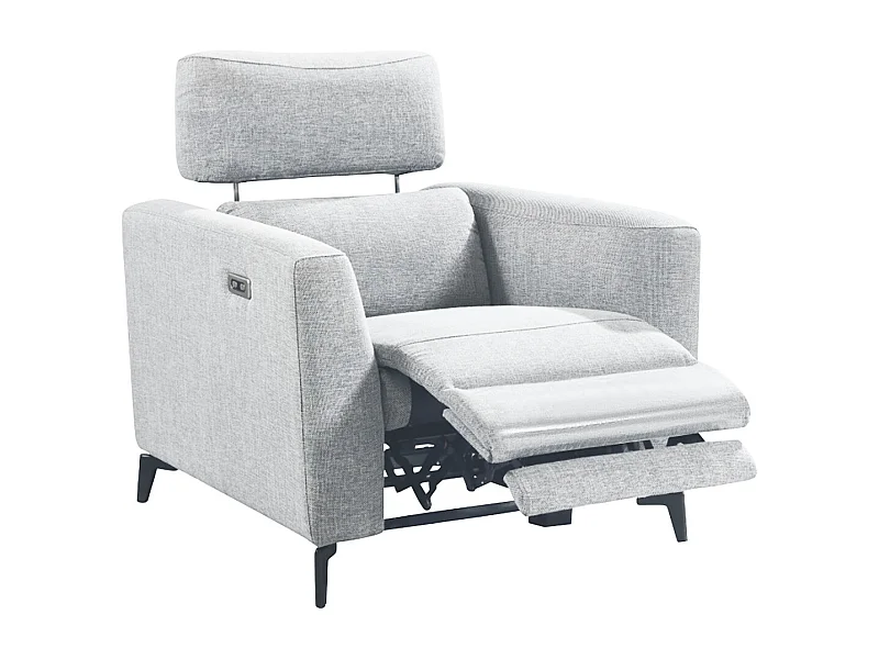 MUMBAI - Fauteuil Relax Electrique Gris Clair