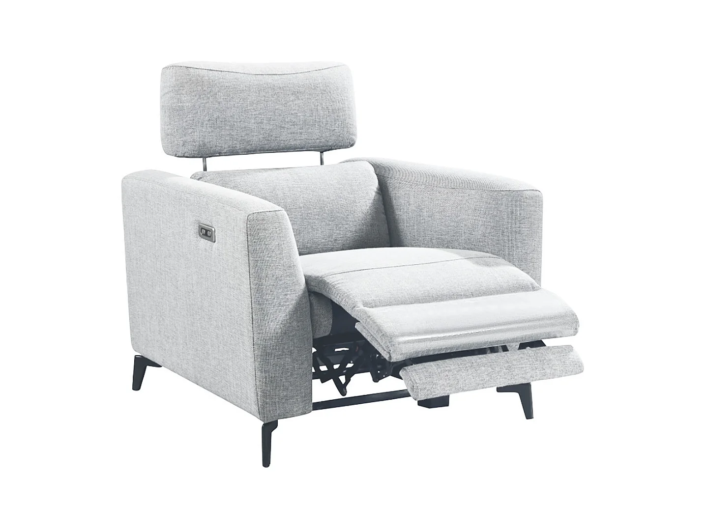 MUMBAI - Ensemble Canapé Relax 3 Places et 1 Fauteuil Electriques Gris Clair