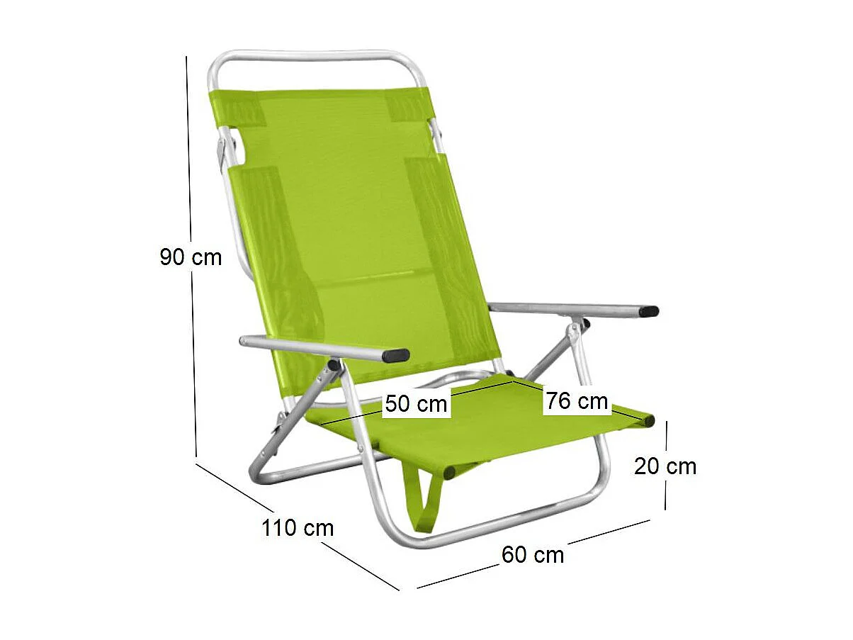 Fauteuil de plage en aluminium Maribel