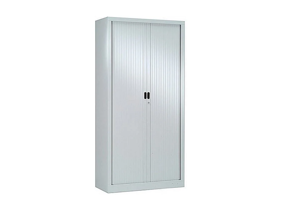 Armoire de bureau à rideaux gris 2 portes coulissantes Giao L90xH180xP43
