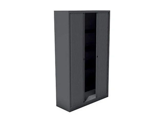 Armoire de bureau à rideaux 2 portes anthracite Giao L90xH180xP43