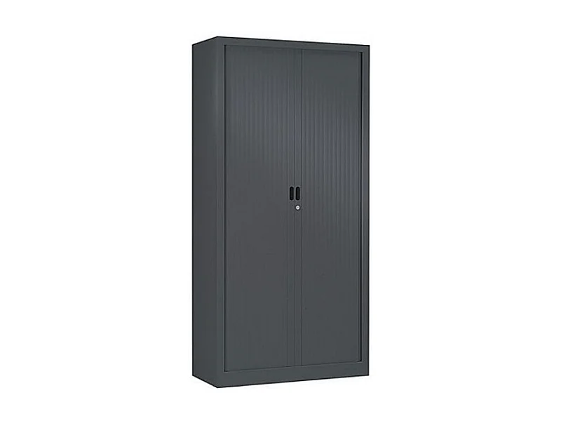 Armoire de bureau à rideaux 2 portes anthracite Giao L90xH180xP43