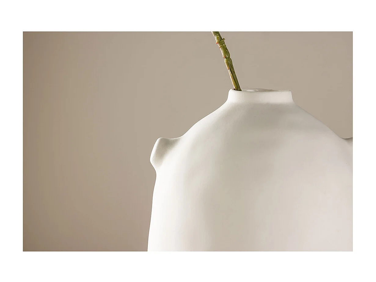 Vase Déco en Céramique "Madi" 28cm Blanc Cassé