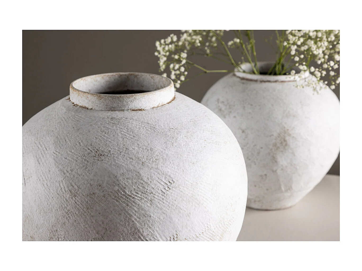 Vase Déco "Globe" 28cm Beige