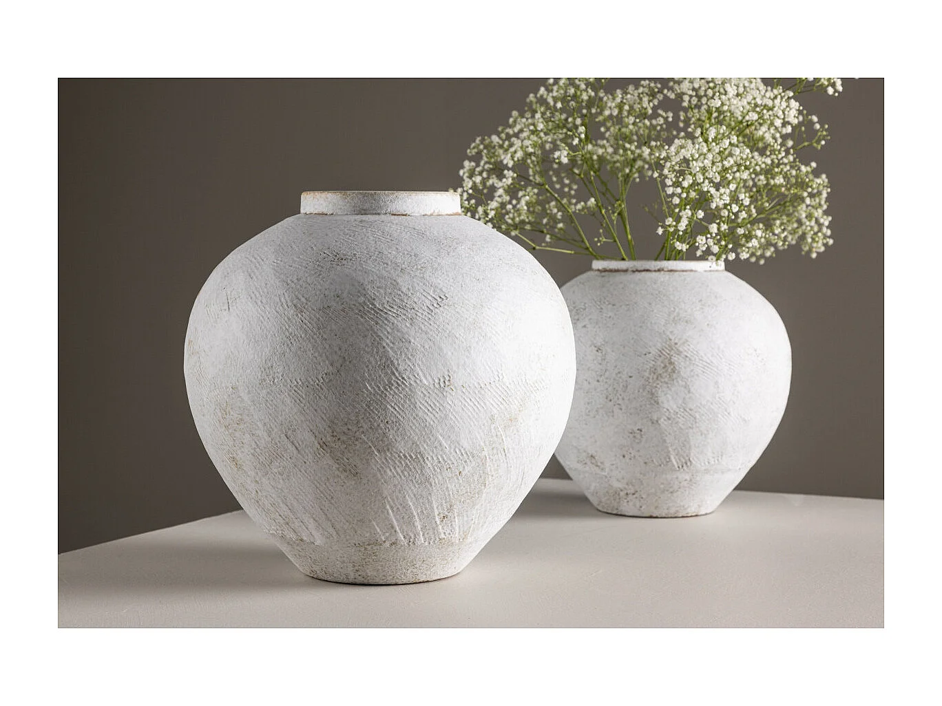 Vase Déco "Globe" 28cm Beige