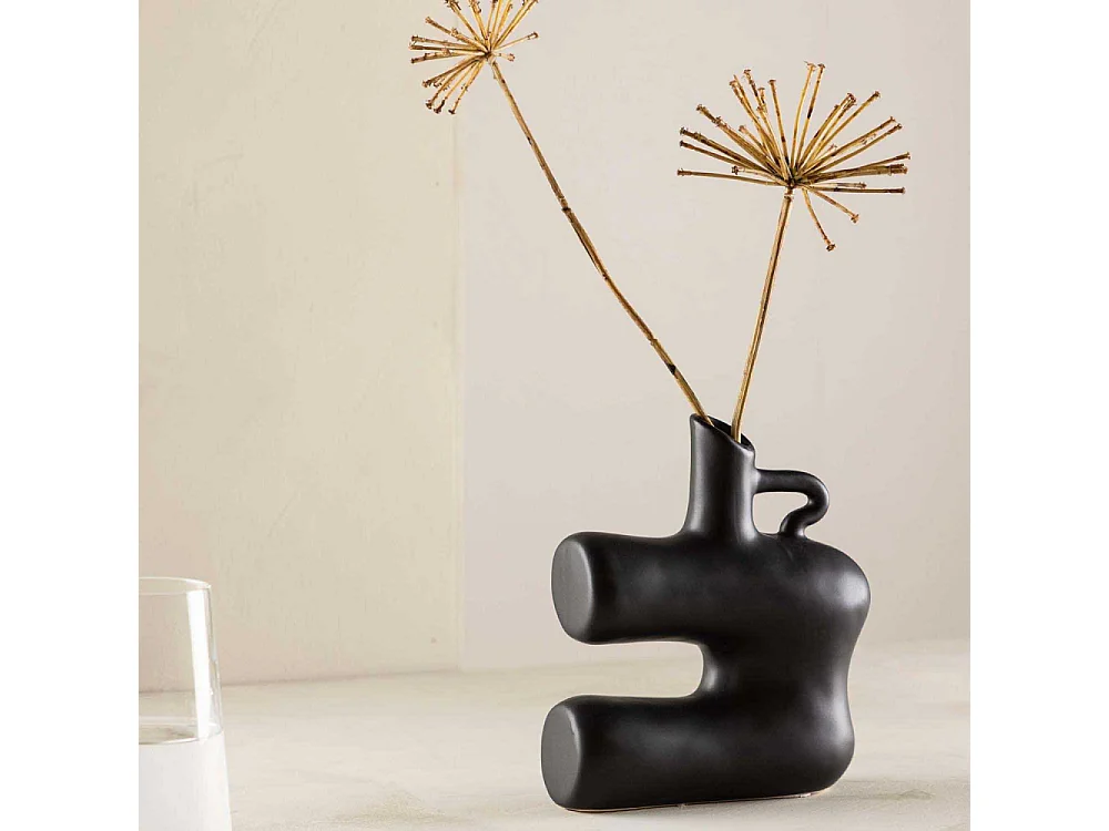 Vase Design en Céramique "Dity" 19cm Noir