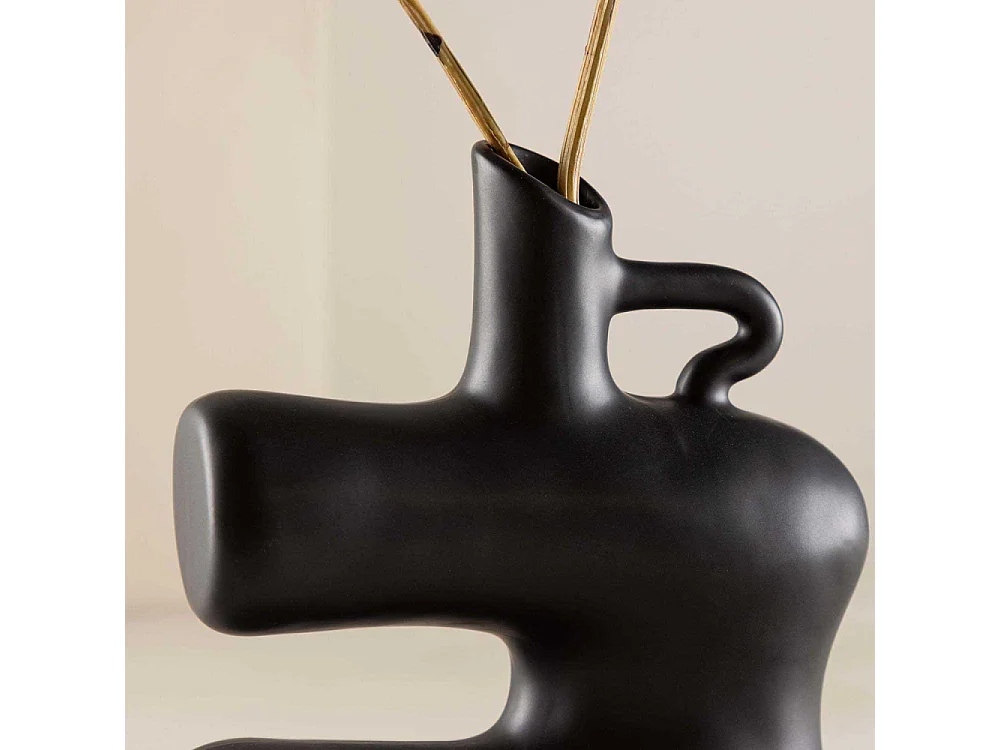 Vase Design en Céramique "Dity" 19cm Noir
