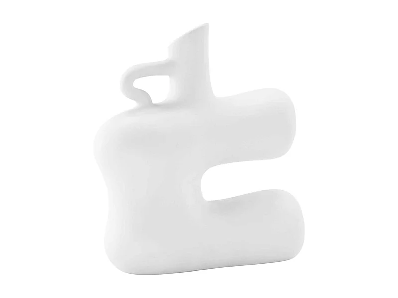 Vase Design en Céramique "Dity" 19cm Blanc