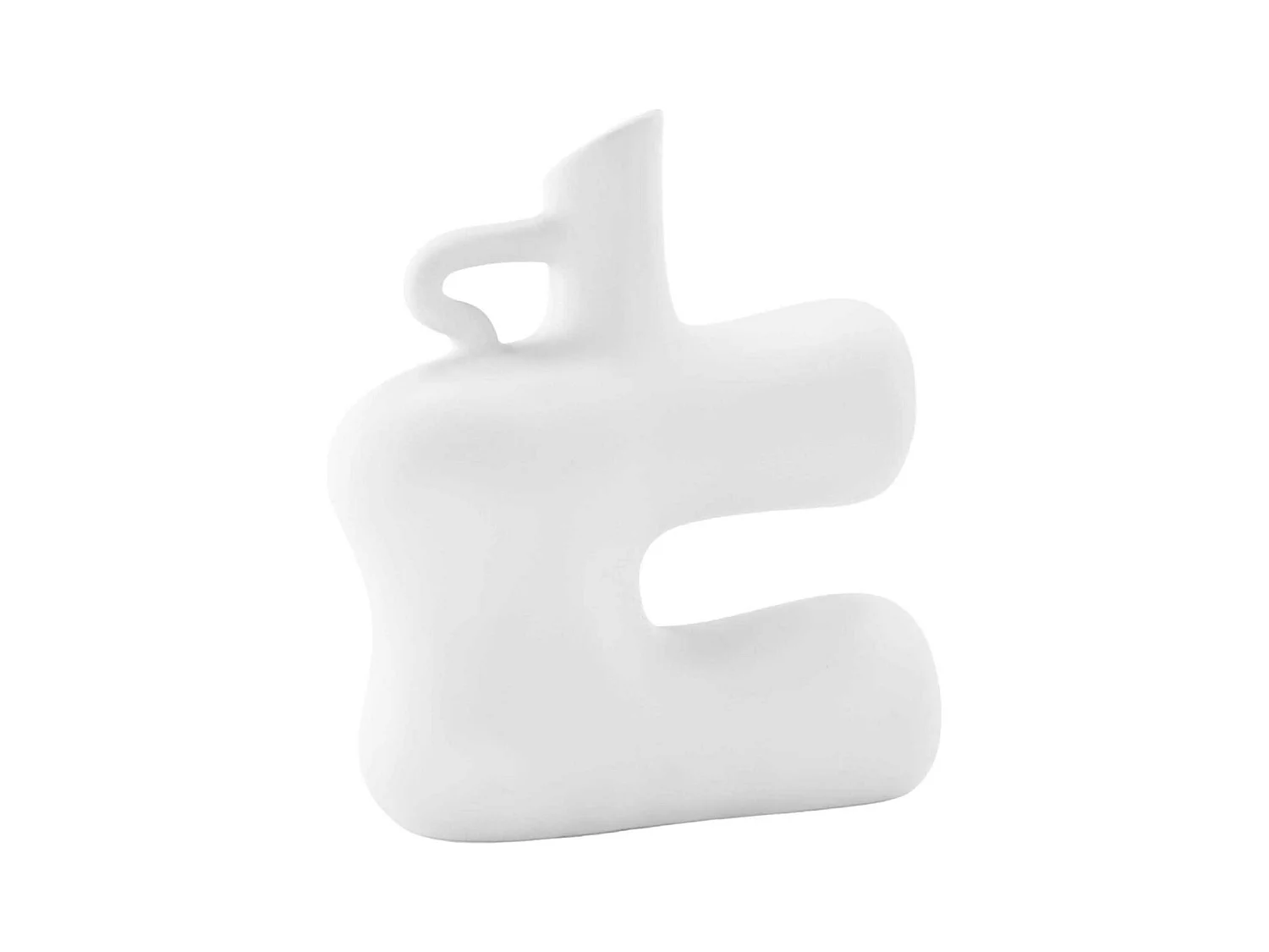 Vase Design en Céramique "Dity" 19cm Blanc