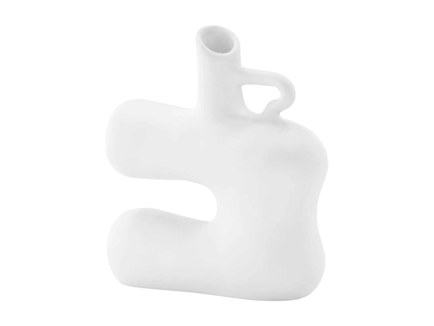 Vase Design en Céramique "Dity" 19cm Blanc