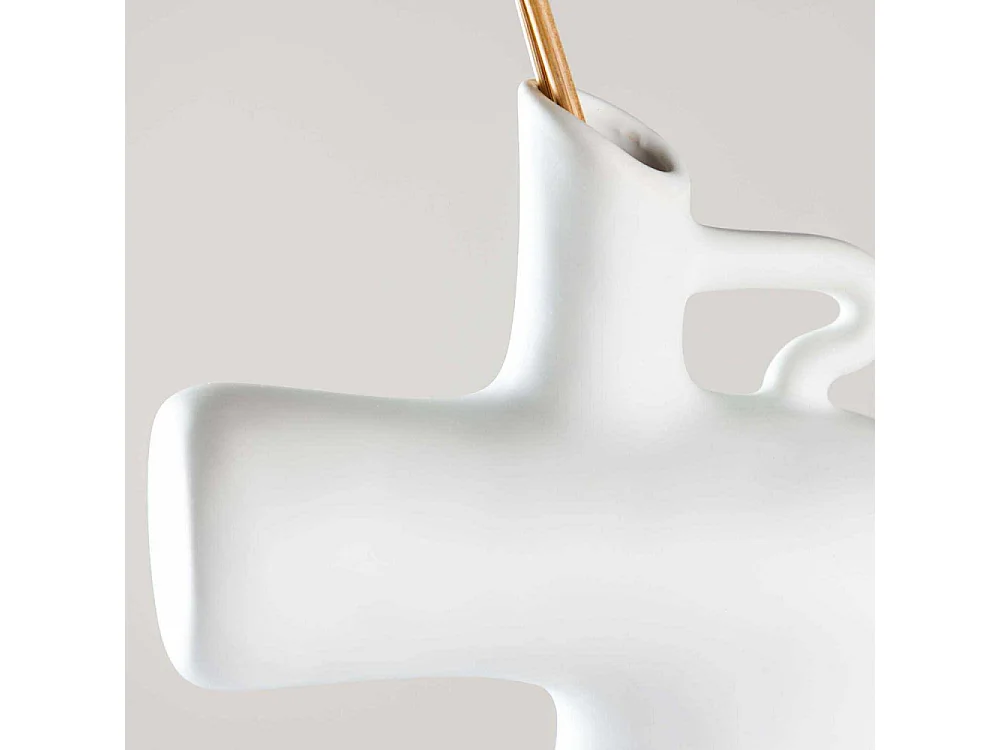 Vase Design en Céramique "Dity" 19cm Blanc