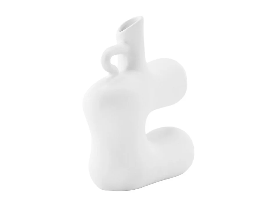 Vase Design en Céramique "Dity" 19cm Blanc