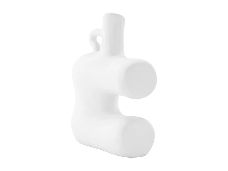 Vase Design en Céramique "Dity" 19cm Blanc