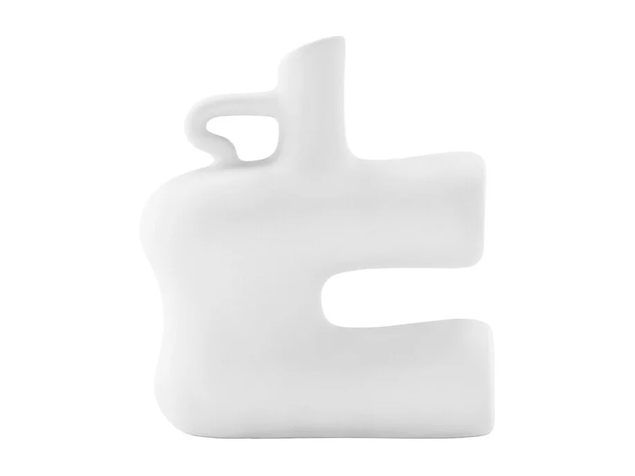 Vase Design en Céramique "Dity" 19cm Blanc